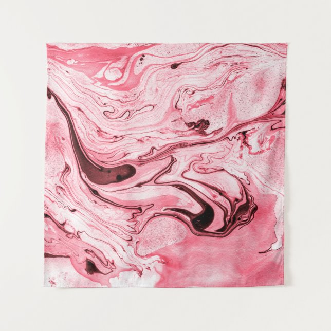 Tapiz Pincel de agua monocromo abstracto,Futuristi rojo (Anverso)