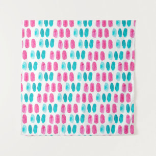 Tapiz Pinceles de color rosa azul. Patrón de pintura abs