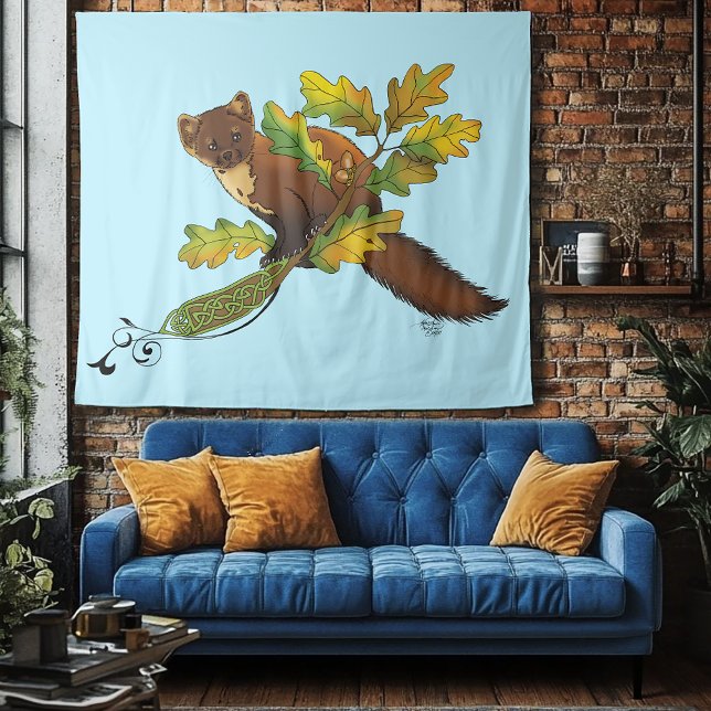 Tapiz Pine Marten Autumn Leaves (Subido por el creador)
