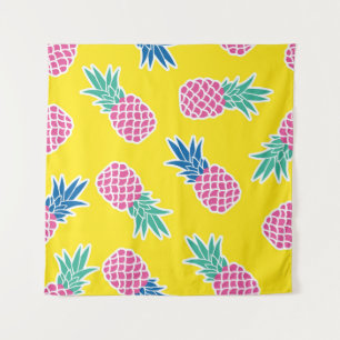 Tapiz Pineapple Frenzy: Personalizado brillante Vintage.