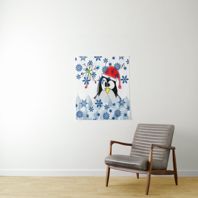 Tapiz Pingüino Navidad Tapestries (In situ)