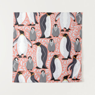 Tapiz Pingüinos emperadores, costillas, estampado decora