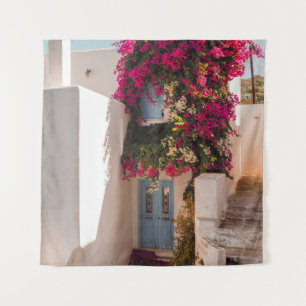 TAPIZ PINK AND GREEN PLANT ON WHITE CONCRETE WALL