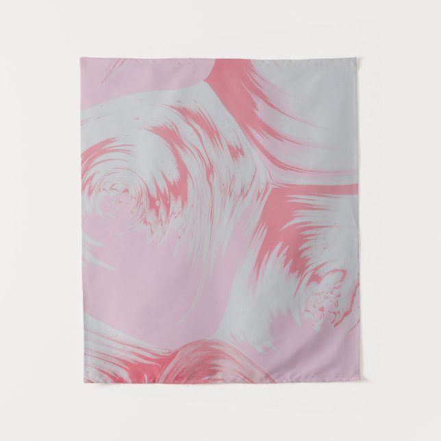 Tapiz Pink and white abstract painting (Anverso)