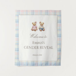 Tapiz Pink Blue Teddy Bear Baby Shower