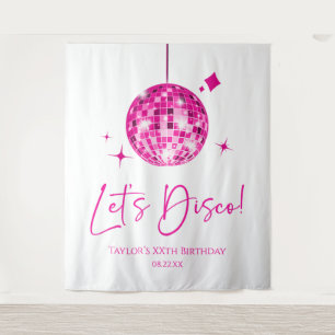 Tapiz Pink Disco Ball Let's Disco Birthday Party