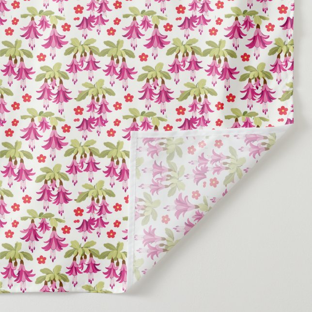 Tapiz Pink Fuchsia Floral Pattern – Retro Botanical (Detalle)