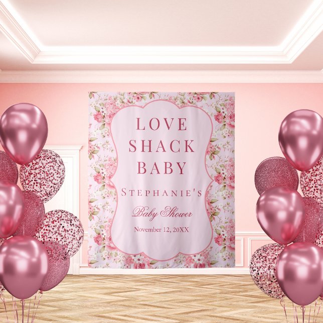 Tapiz Pink Love Shack Baby Shower Photo Booth (Subido por el creador)