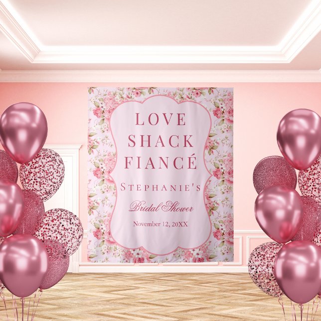 Tapiz Pink Love Shack Fiancé Bridal Shower (Subido por el creador)