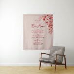 Tapiz Pink Red Floral Wedding Bar Menu<br><div class="desc">This elegant pink and red floral wedding bar menu tapestry features romantic illustrated flowers, a soft blush background, and stylish script and serif typography. Designed as a large hanging bar menu sign, it’s perfect for receptions, cocktail hours, rehearsal dinners, engagement parties, and bridal showers. The spacious layout allows you to...</div>