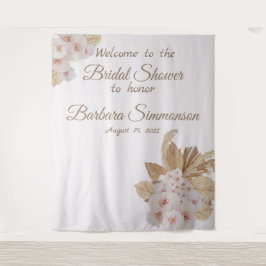 Tapiz Pink Watercolor Boho Dried Pampa Grass Boda