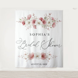 Tapiz Pink Wild Flowers Bridal Shower  Tapes