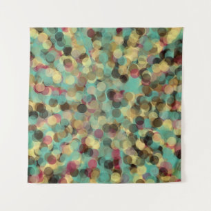 Tapiz pink yellow green and blue circle pattern abstract