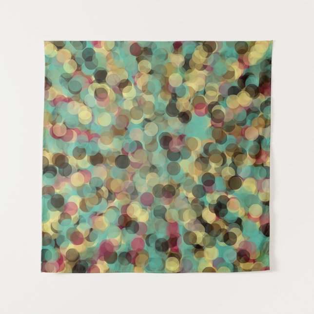 Tapiz pink yellow green and blue circle pattern abstract (Anverso)