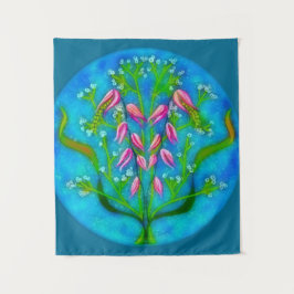 Tapiz Pintado acrílico de flores de playa