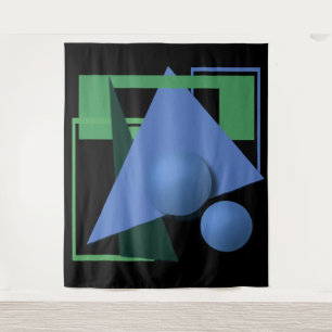 Tapiz pintura abstracta, abstracción, verde y negro