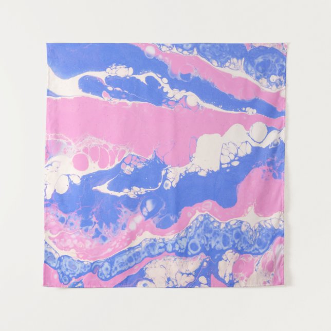 TAPIZ PINTURA ABSTRACTA AZUL EN NEGRO Y MARRÓN (Anverso)