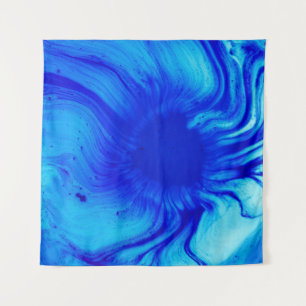 Tapiz Pintura abstracta azul y verde azulada