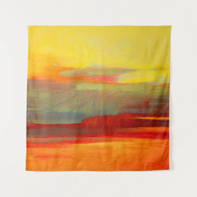 Tapiz pintura abstracta de aceite de paisaje sobre pintu (Anverso)