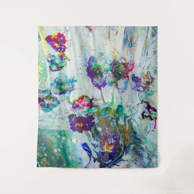 Tapiz Pintura abstracta de colibrí (Anverso)
