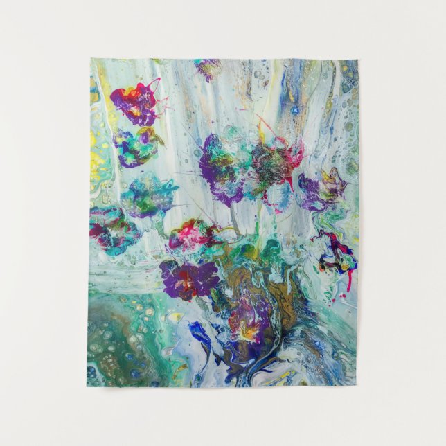 Tapiz Pintura abstracta de colibrí (Anverso)