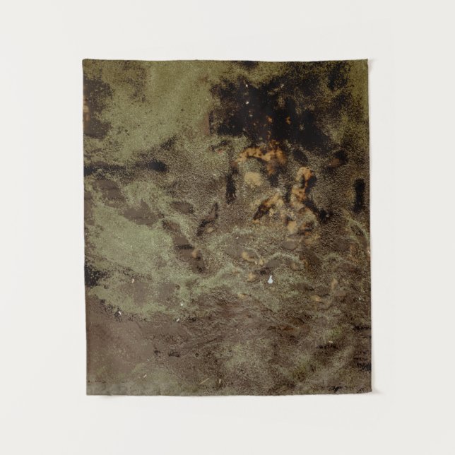 Tapiz Pintura abstracta de color marrón y negro (Anverso)