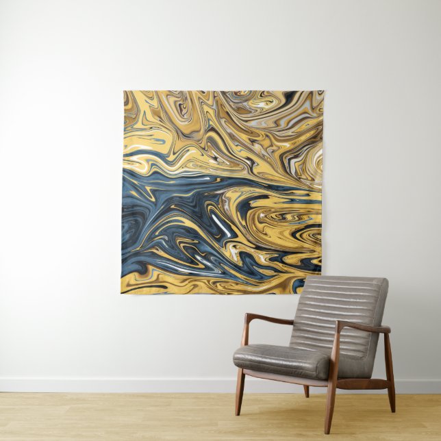 Tapiz Pintura abstracta de oro fundido | Mejor contempor (In situ)