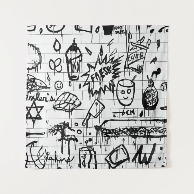 TAPIZ PINTURA ABSTRACTA EN BLANCO Y NEGRO (Anverso)