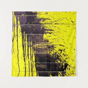 Tapiz Pintura abstracta negra de plaqueta gotea sobre un