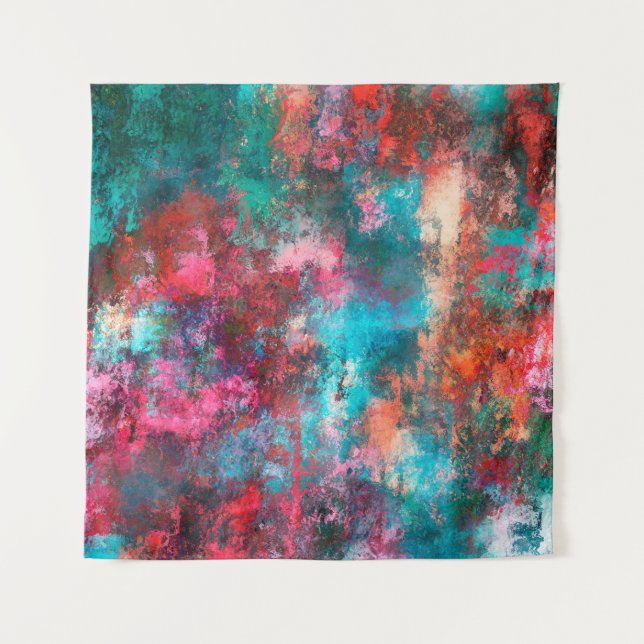 Tapiz Pintura abstracta. Pinceles, manchas de pintura. M (Anverso)