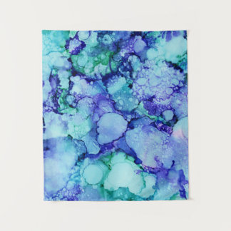 Tapiz Pintura abstracta púrpura y azul