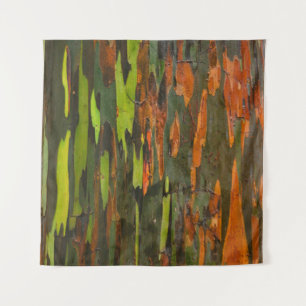Tapiz Pintura abstracta verde, naranja y negra