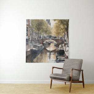 Tapiz pintura acuarela de Amsterdam