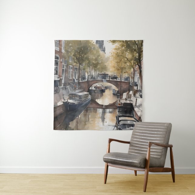 Tapiz pintura acuarela de Amsterdam (In situ)