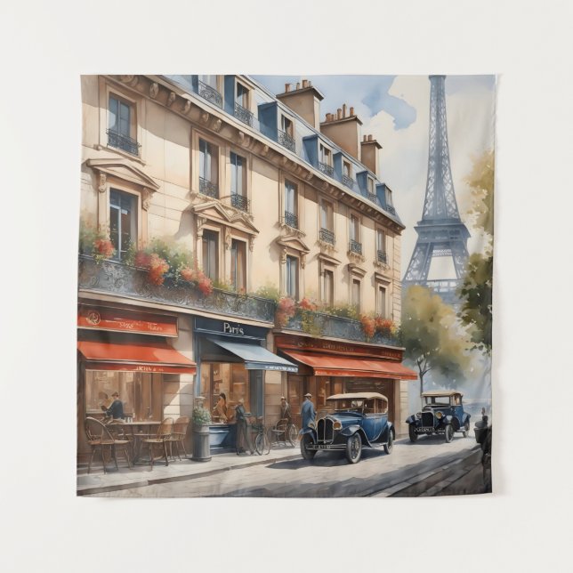 Tapiz Pintura acuarela de París (Anverso)