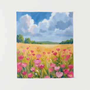 Tapiz Pintura al Acuarela Floral Campo de Flores Silvest