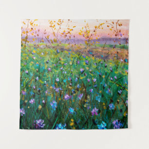 Tapiz pintura al óleo de flores, hermosas flores de cam