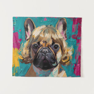Tapiz Pintura al óleo de perro serio (#3)