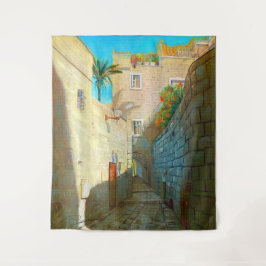Tapiz Pintura al óleo de viaje al casco antiguo de Tel-A