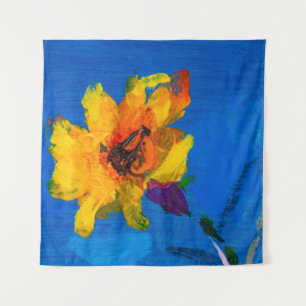 Tapiz Pintura de aceite de textura de flores, flujo silv