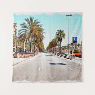 Tapiz Pintura de aceite. Imitación. Ilustracion. Calle a