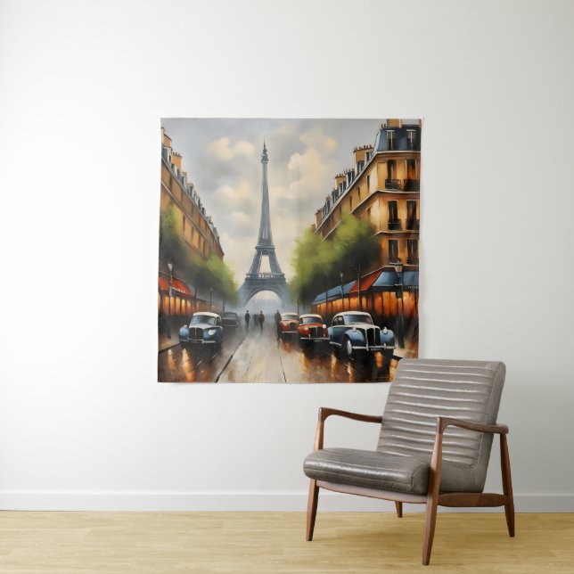 Tapiz Pintura de acuarela de época de París (In situ)