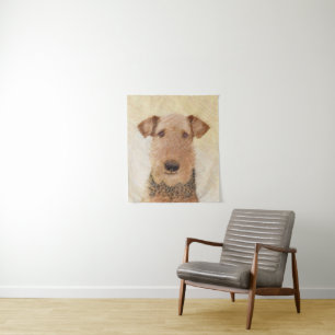Tapiz Pintura de Airedale Terrier - Arte original y boni
