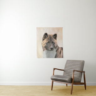 Tapiz Pintura de Akita - Arte de Perro Original.