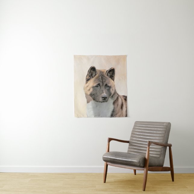 Tapiz Pintura de Akita - Arte de Perro Original. (In situ)