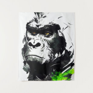 Tapiz Pintura de arte de gorila ape naturaleza salvaje e