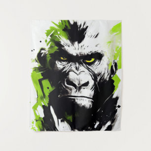 Tapiz Pintura de arte de gorila ape naturaleza salvaje e