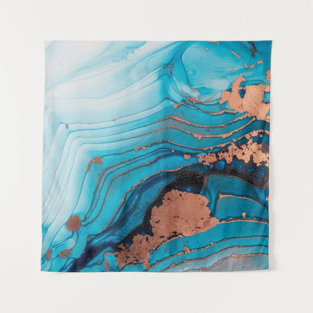 Tapiz Pintura de arte fluido abstracto de lujo en tinta  (Anverso)