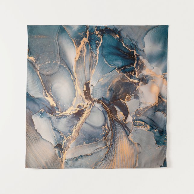 Tapiz Pintura de arte fluido abstracto de lujo en tinta  (Anverso)