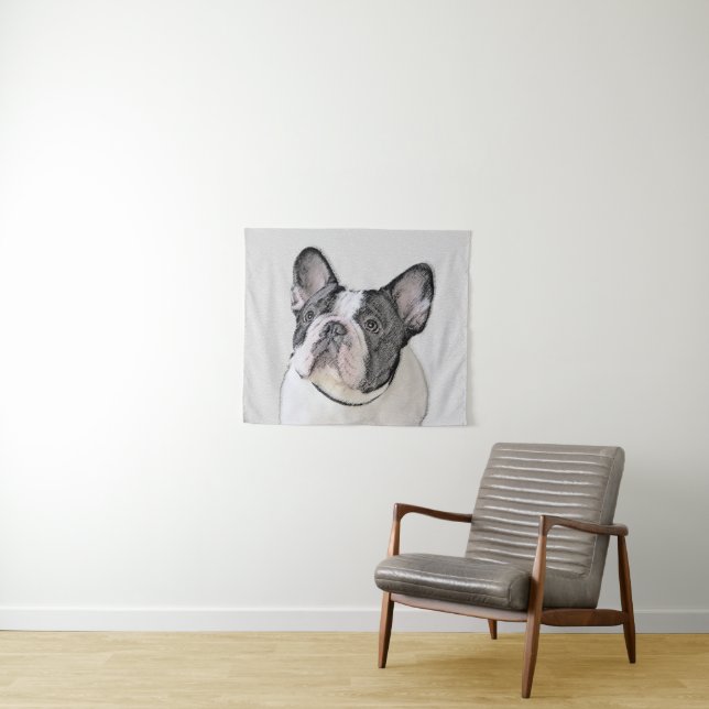 Tapiz Pintura de Bulldog francés (Brindle Pied) - Arte d (In situ (horizontal))